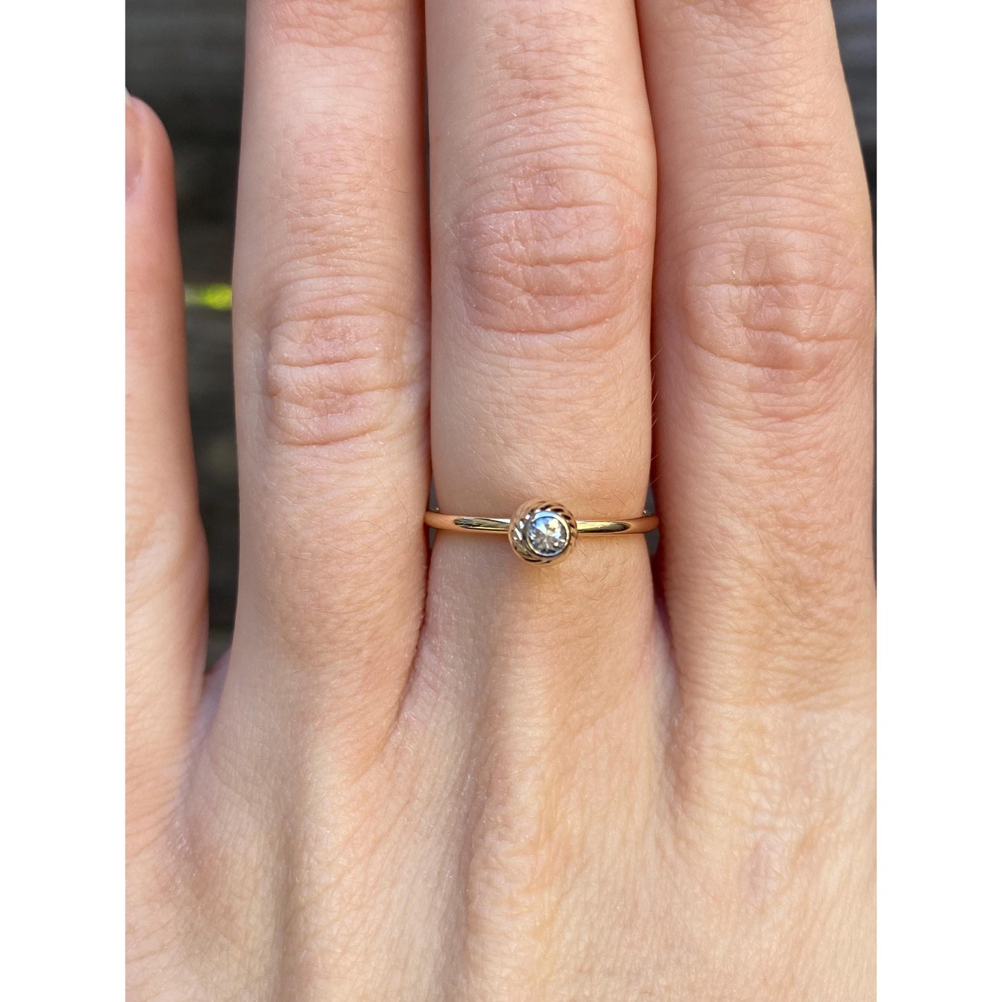 Vintage Solid 14k Yellow Gold Diamond Ring - Size 5.25