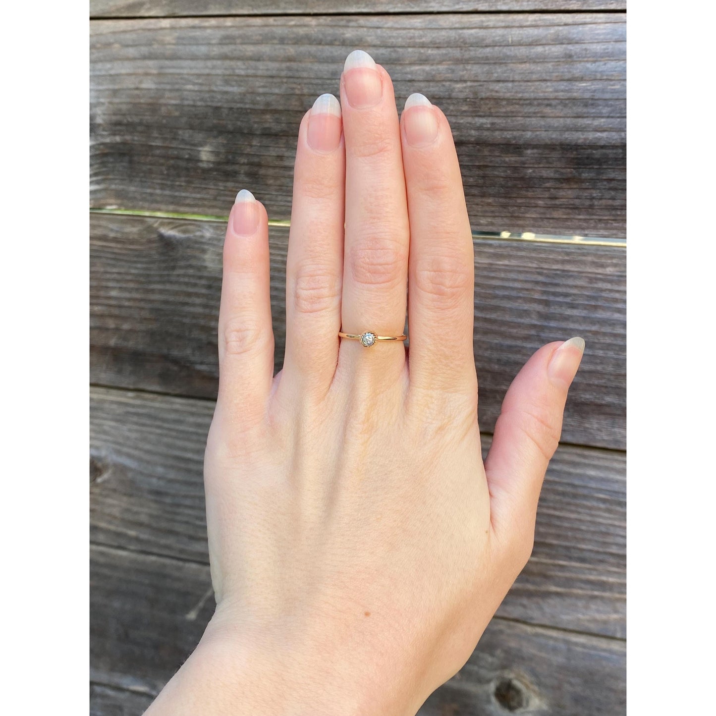 Vintage Solid 14k Yellow Gold Diamond Ring - Size 5.25