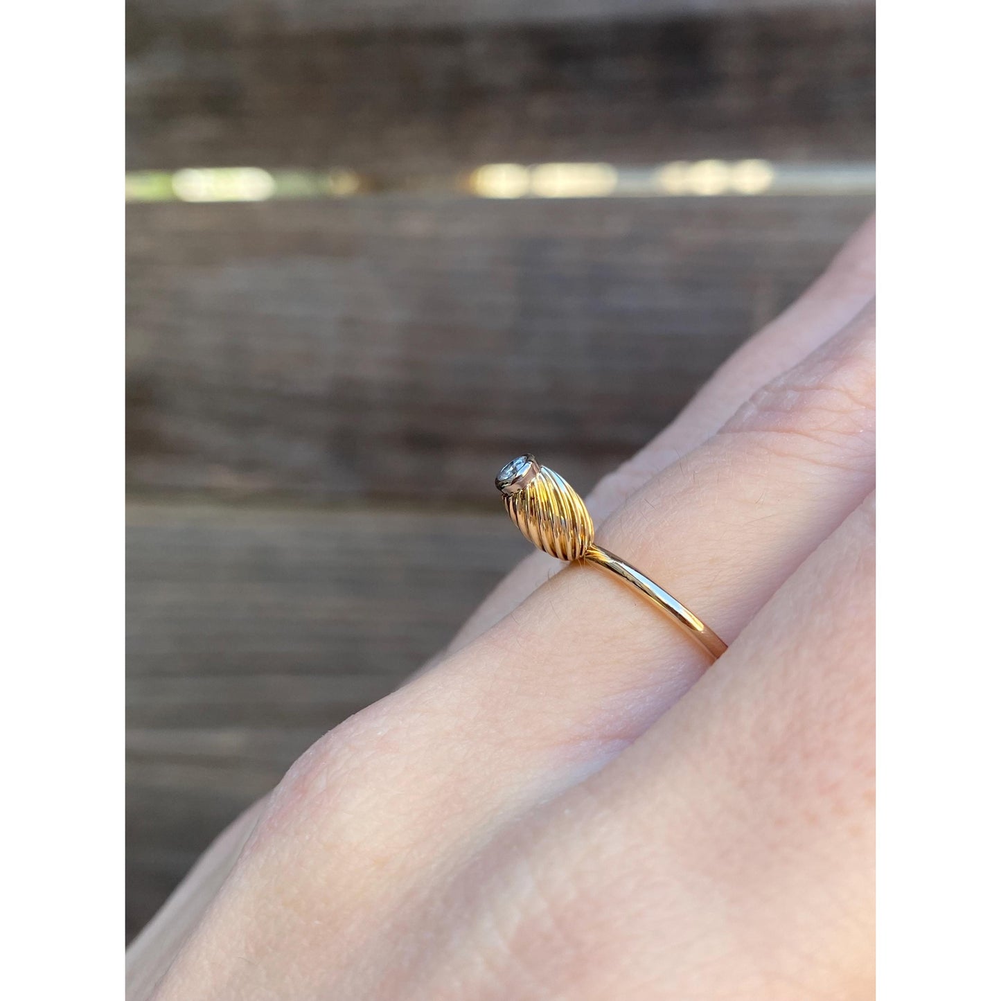 Vintage Solid 14k Yellow Gold Diamond Ring - Size 5.25