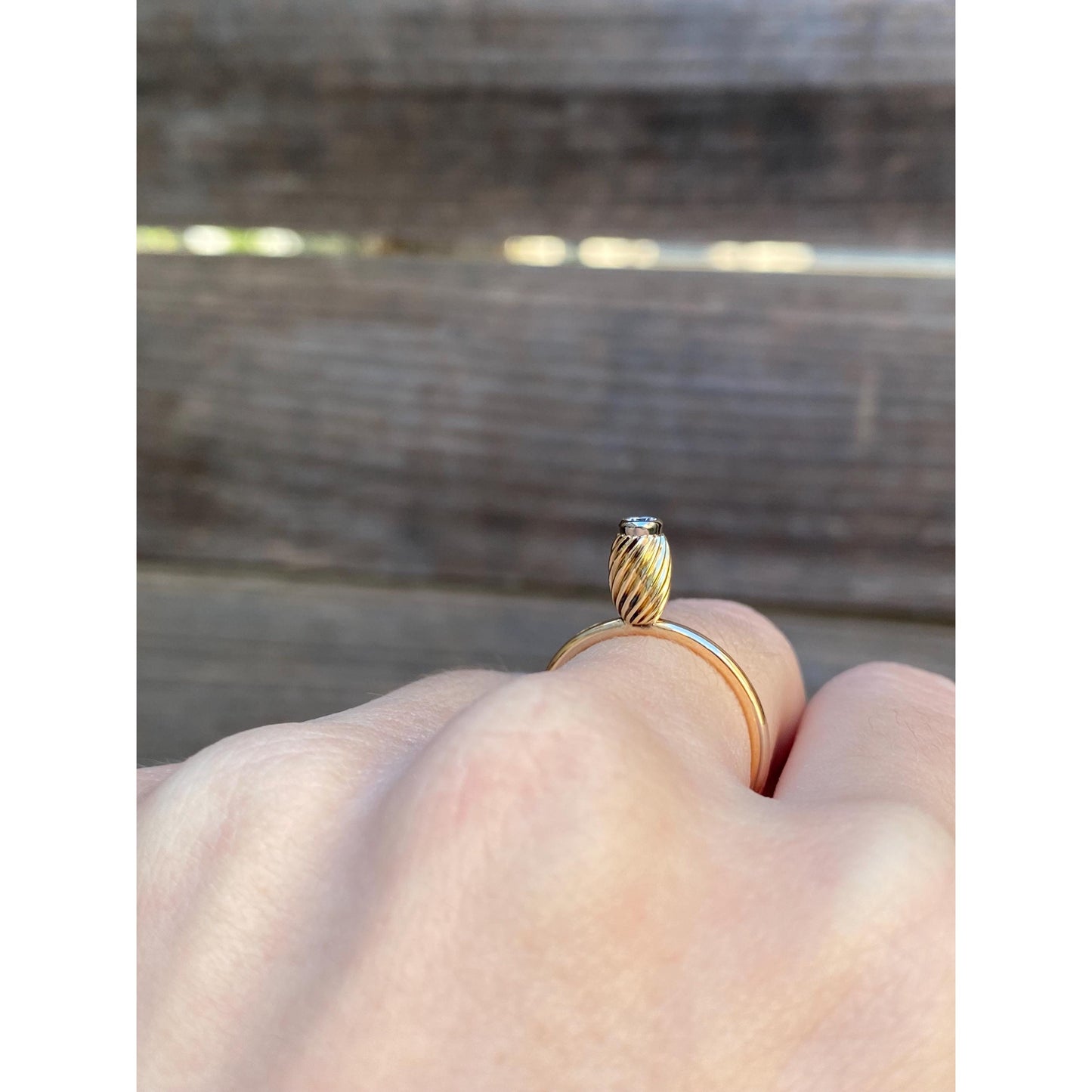 Vintage Solid 14k Yellow Gold Diamond Ring - Size 5.25