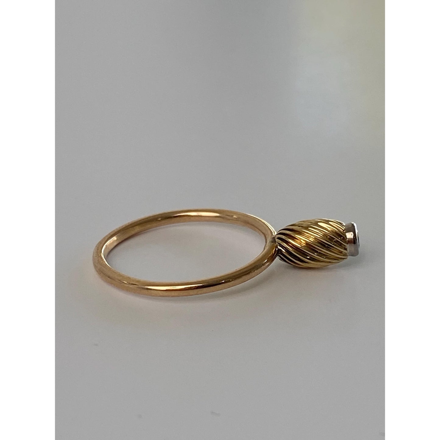 Vintage Solid 14k Yellow Gold Diamond Ring - Size 5.25