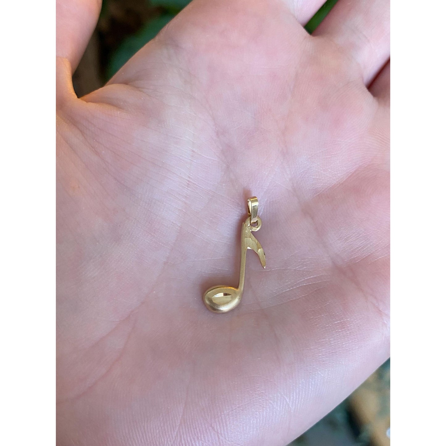 Vintage Solid 14k Yellow Gold Music Note Charm