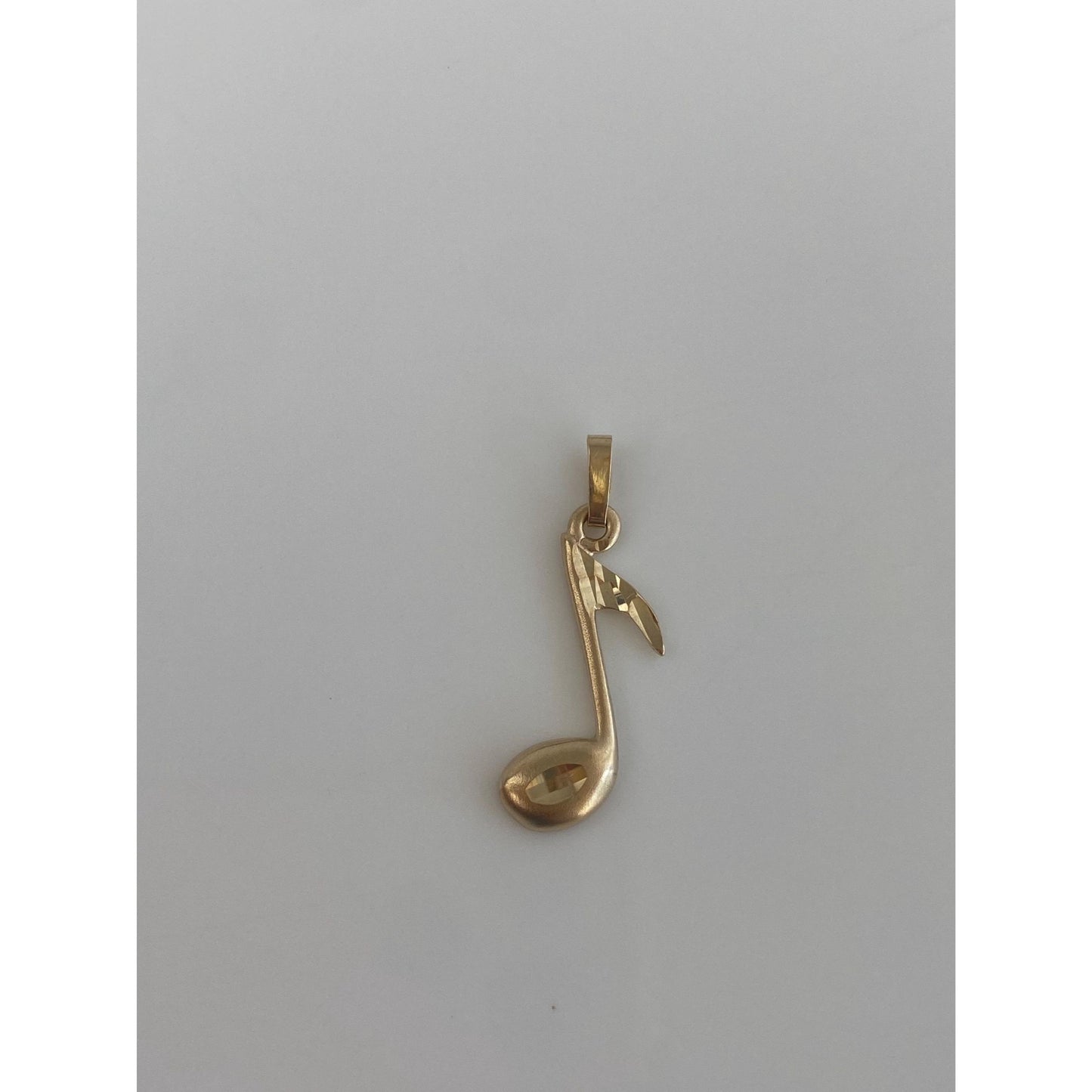 Vintage Solid 14k Yellow Gold Music Note Charm