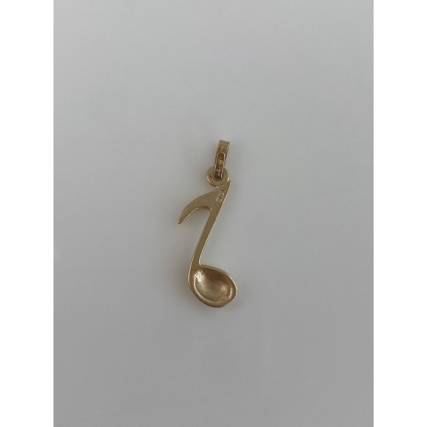 Vintage Solid 14k Yellow Gold Music Note Charm