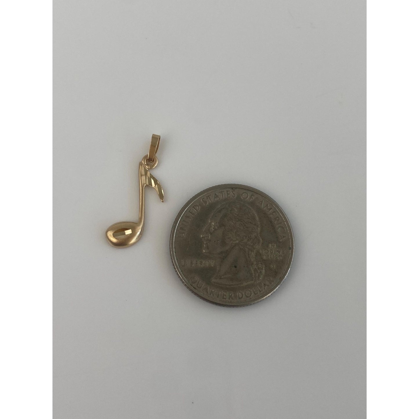 Vintage Solid 14k Yellow Gold Music Note Charm