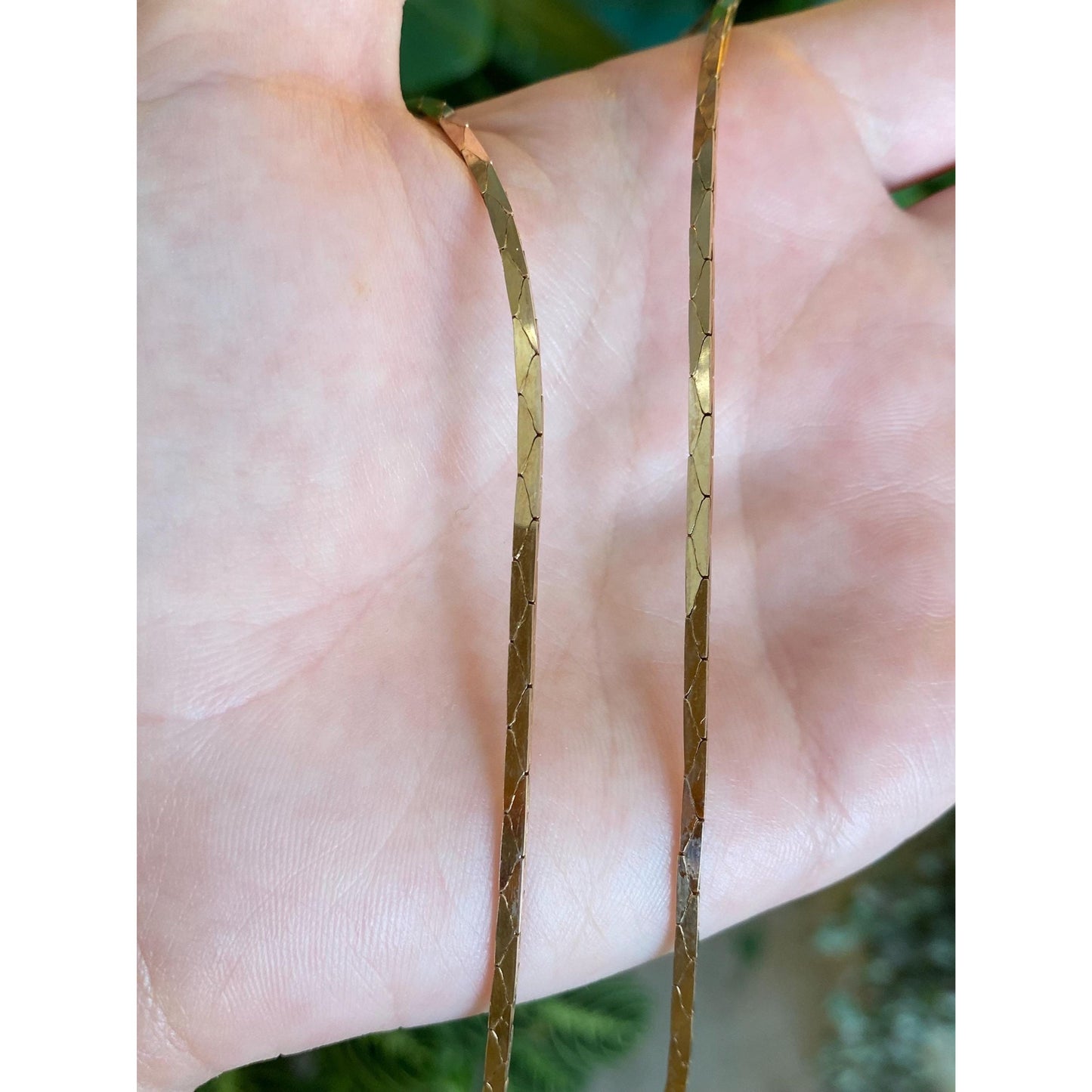 Vintage Solid 14k Yellow Gold Chunky Triangle Link Chain Necklace - 18 inches