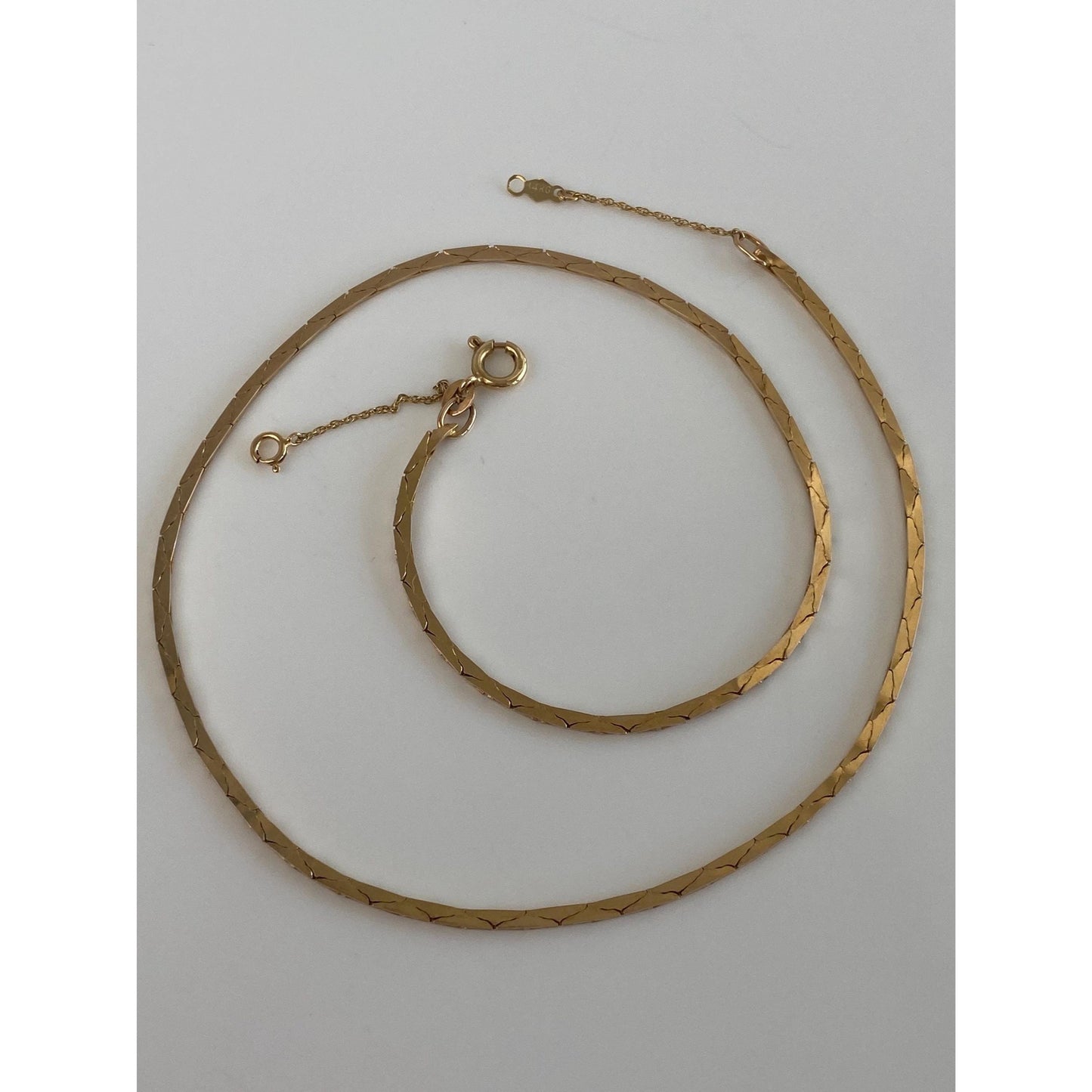 Vintage Solid 14k Yellow Gold Chunky Triangle Link Chain Necklace - 18 inches