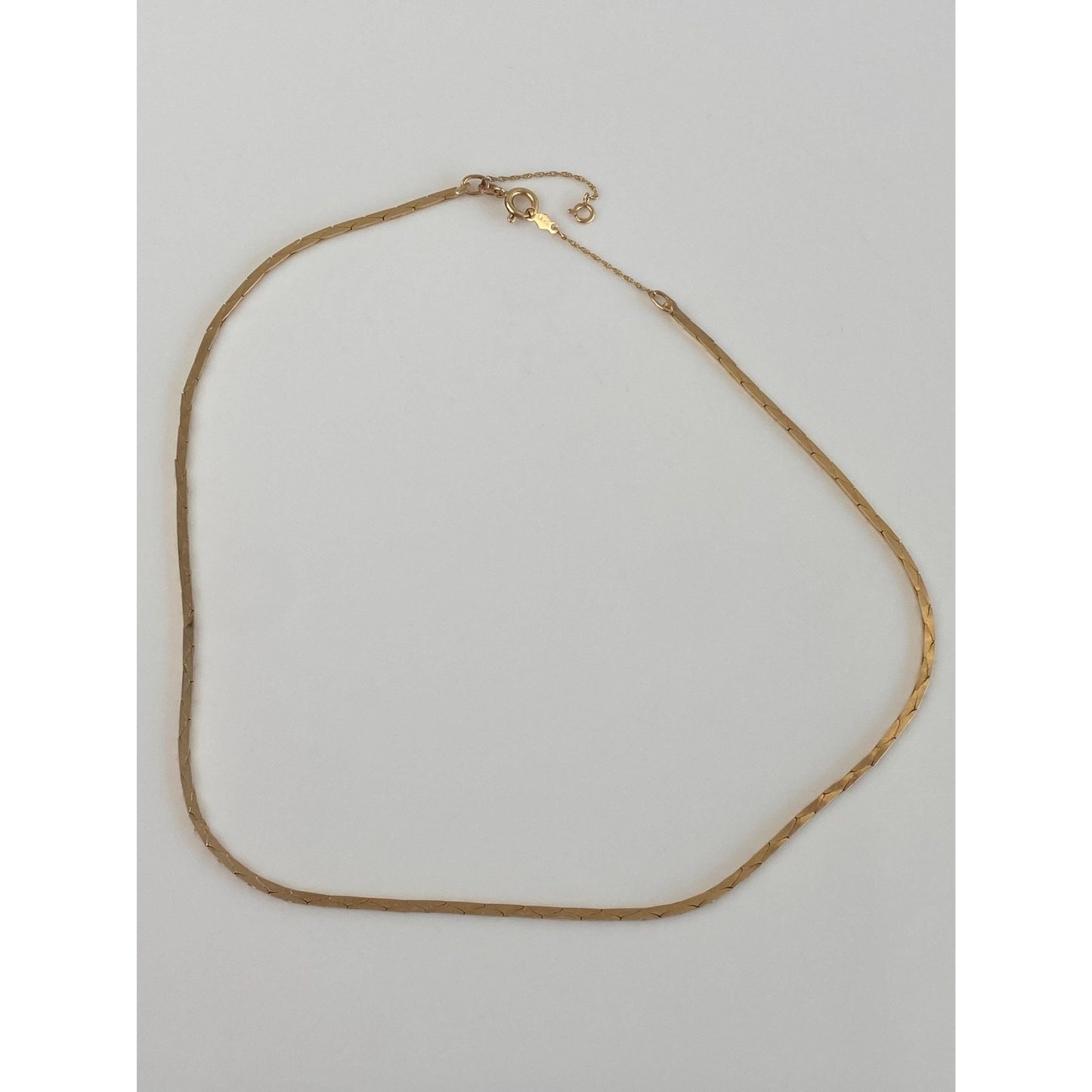 Vintage Solid 14k Yellow Gold Chunky Triangle Link Chain Necklace - 18 inches