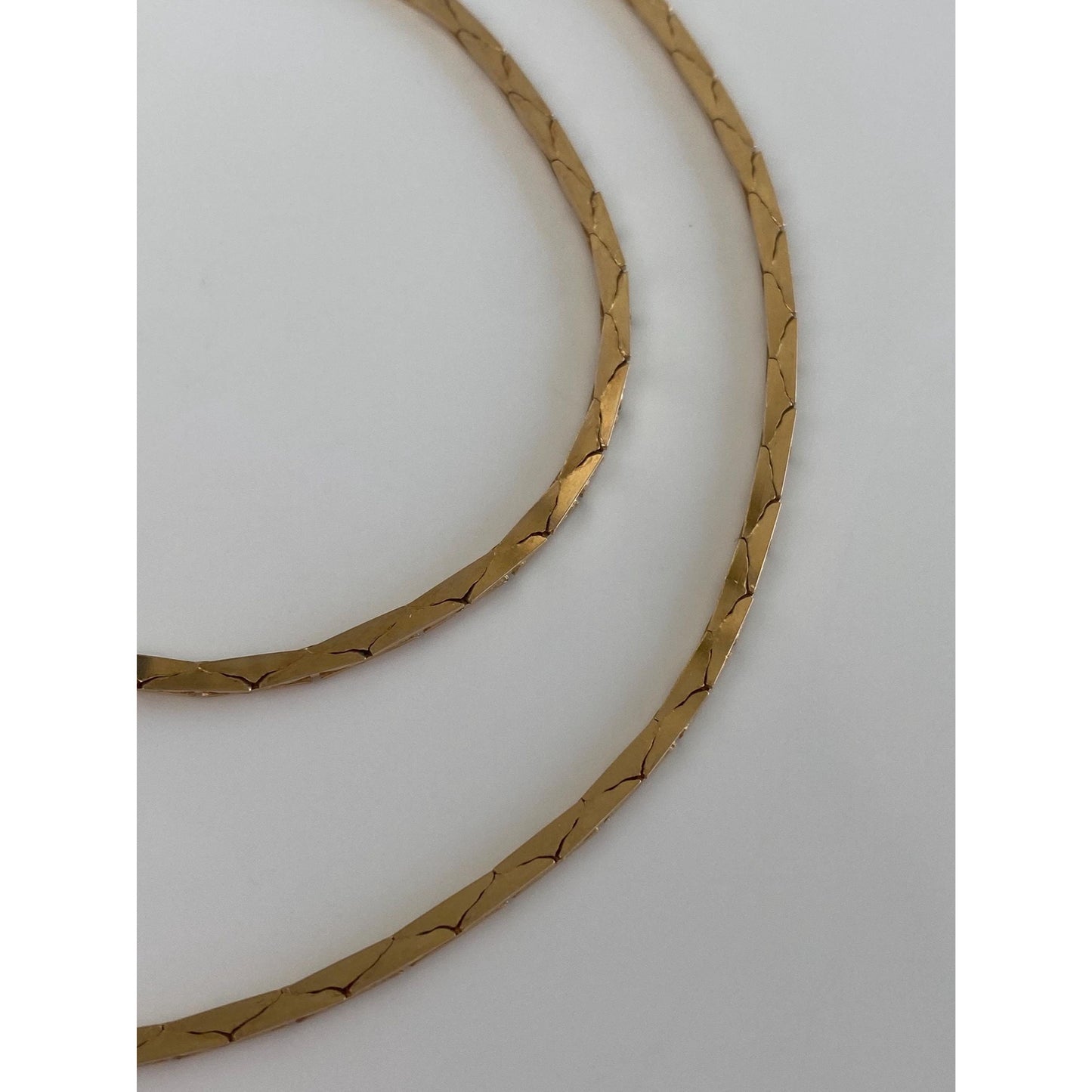 Vintage Solid 14k Yellow Gold Chunky Triangle Link Chain Necklace - 18 inches