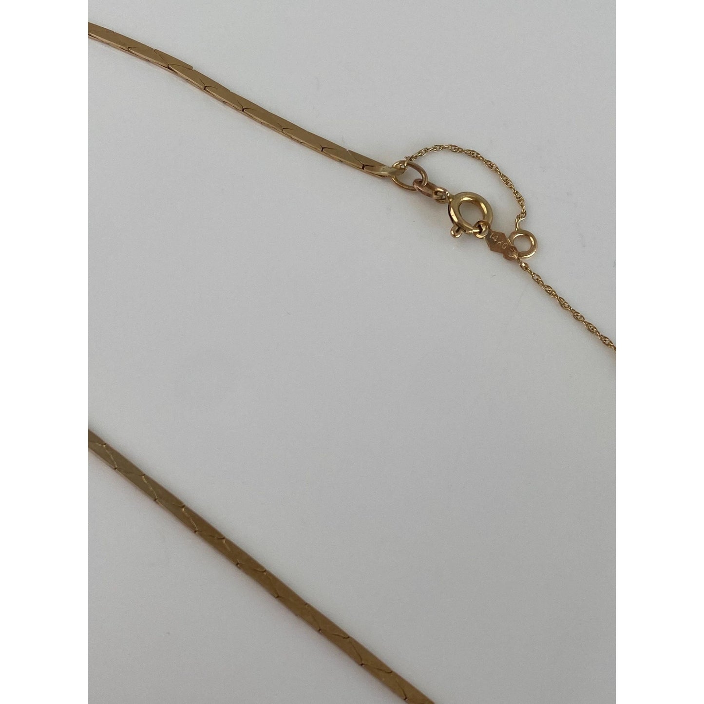 Vintage Solid 14k Yellow Gold Chunky Triangle Link Chain Necklace - 18 inches