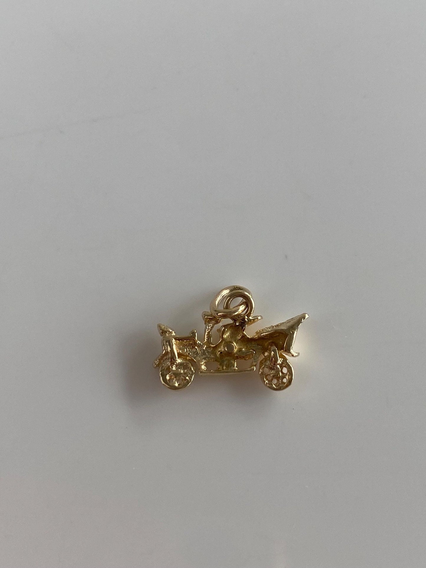 Vintage Solid 12k Yellow Gold Old Timey Car Charm