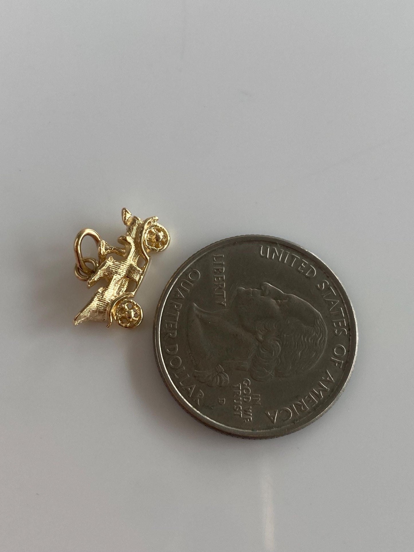 Vintage Solid 12k Yellow Gold Old Timey Car Charm