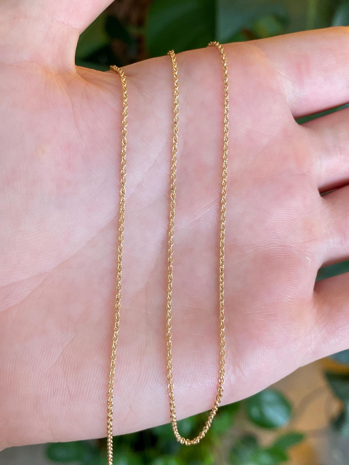 Vintage Solid 18k Yellow Gold Tight Rolo Style Chain Necklace - 18.5 inches