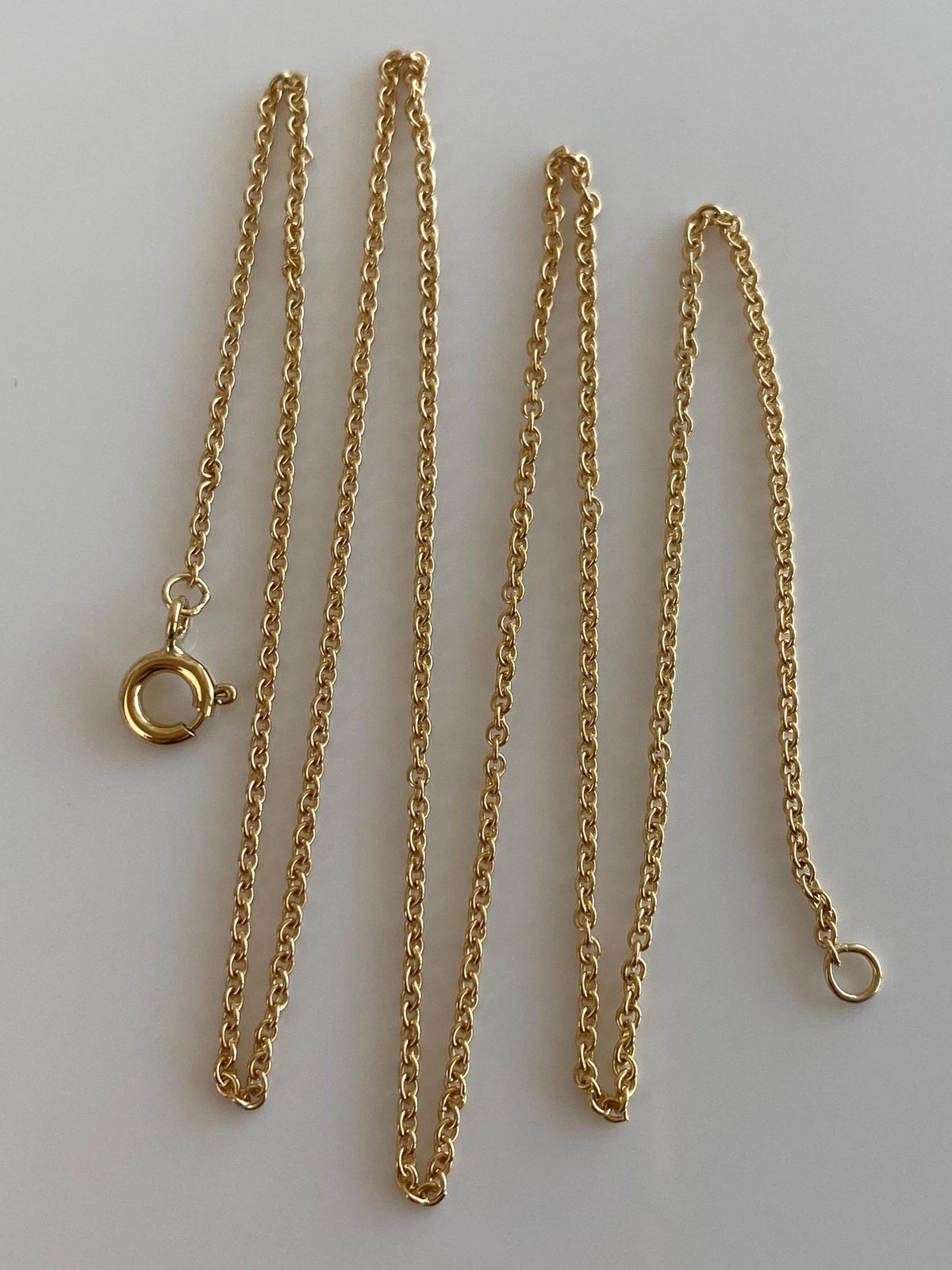Vintage Solid 18k Yellow Gold Tight Rolo Style Chain Necklace - 18.5 inches
