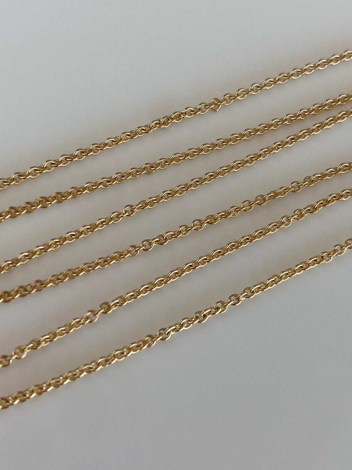 Vintage Solid 18k Yellow Gold Tight Rolo Style Chain Necklace - 18.5 inches