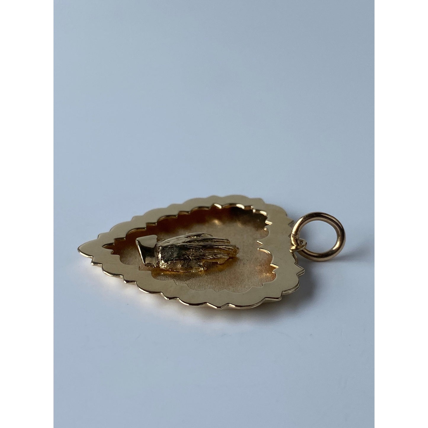 Vintage Solid 14k Praying Hands Heart Charm