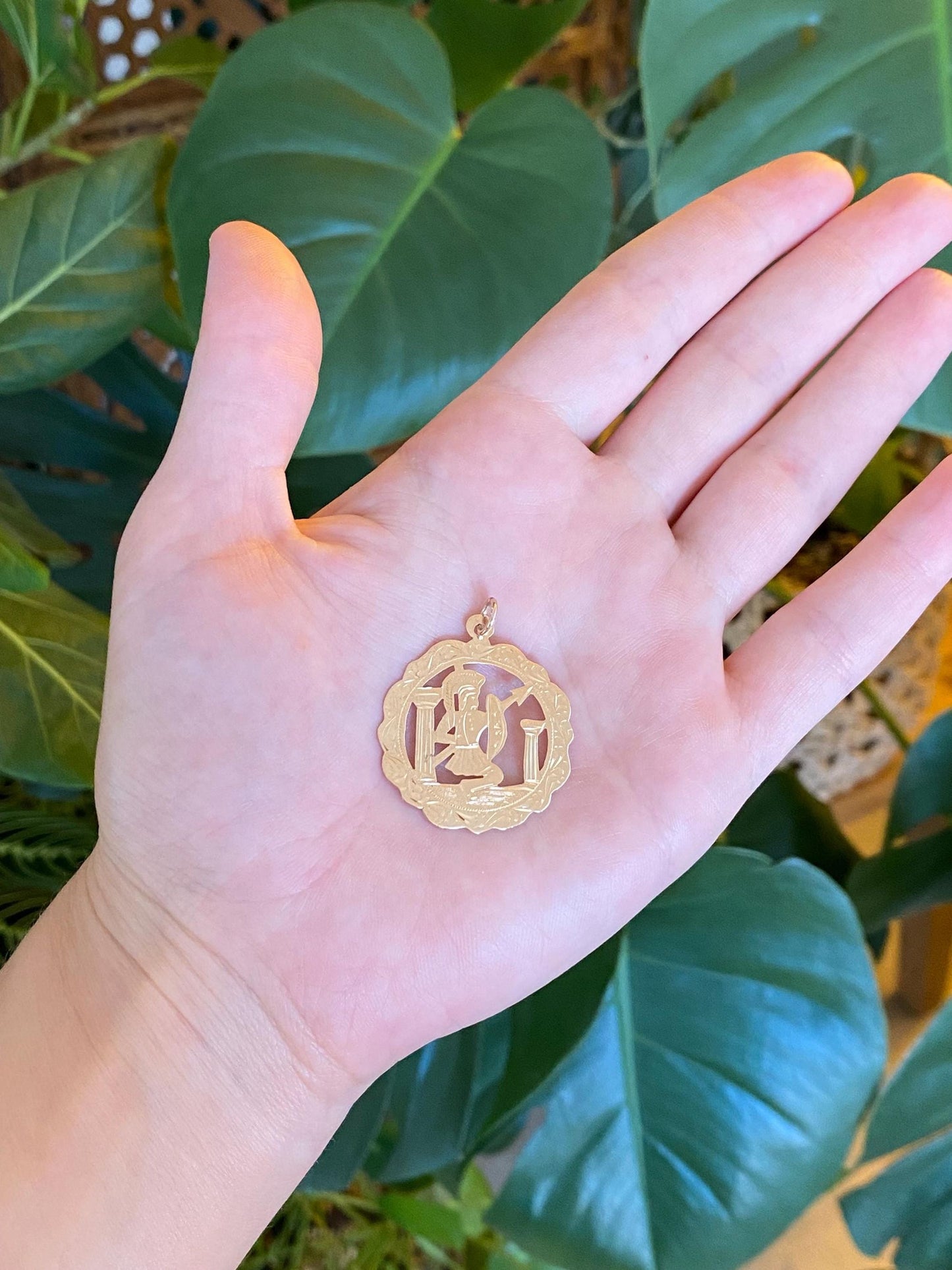 Vintage Solid 14k Rosey Gold Roman Warrior Charm