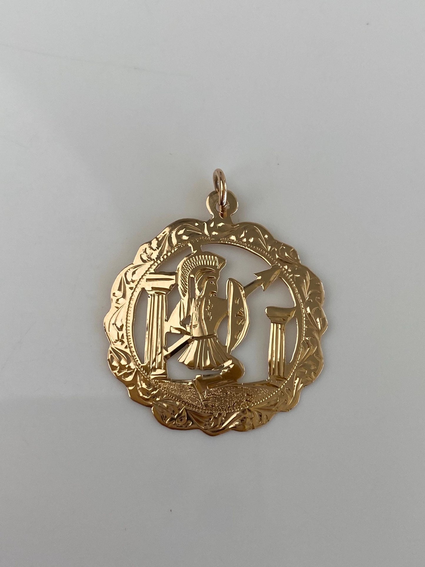 Vintage Solid 14k Rosey Gold Roman Warrior Charm