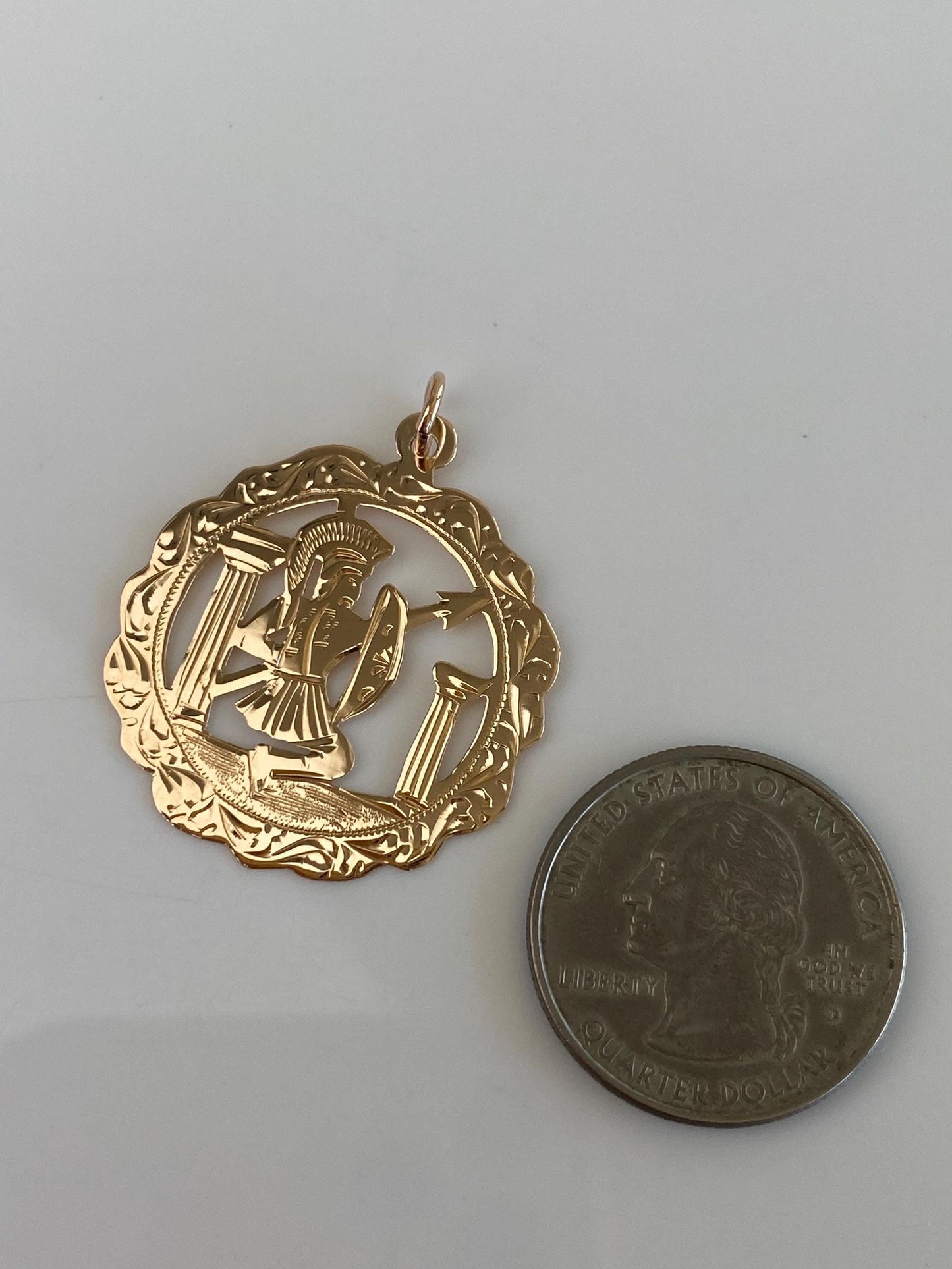 Vintage Solid 14k Rosey Gold Roman Warrior Charm