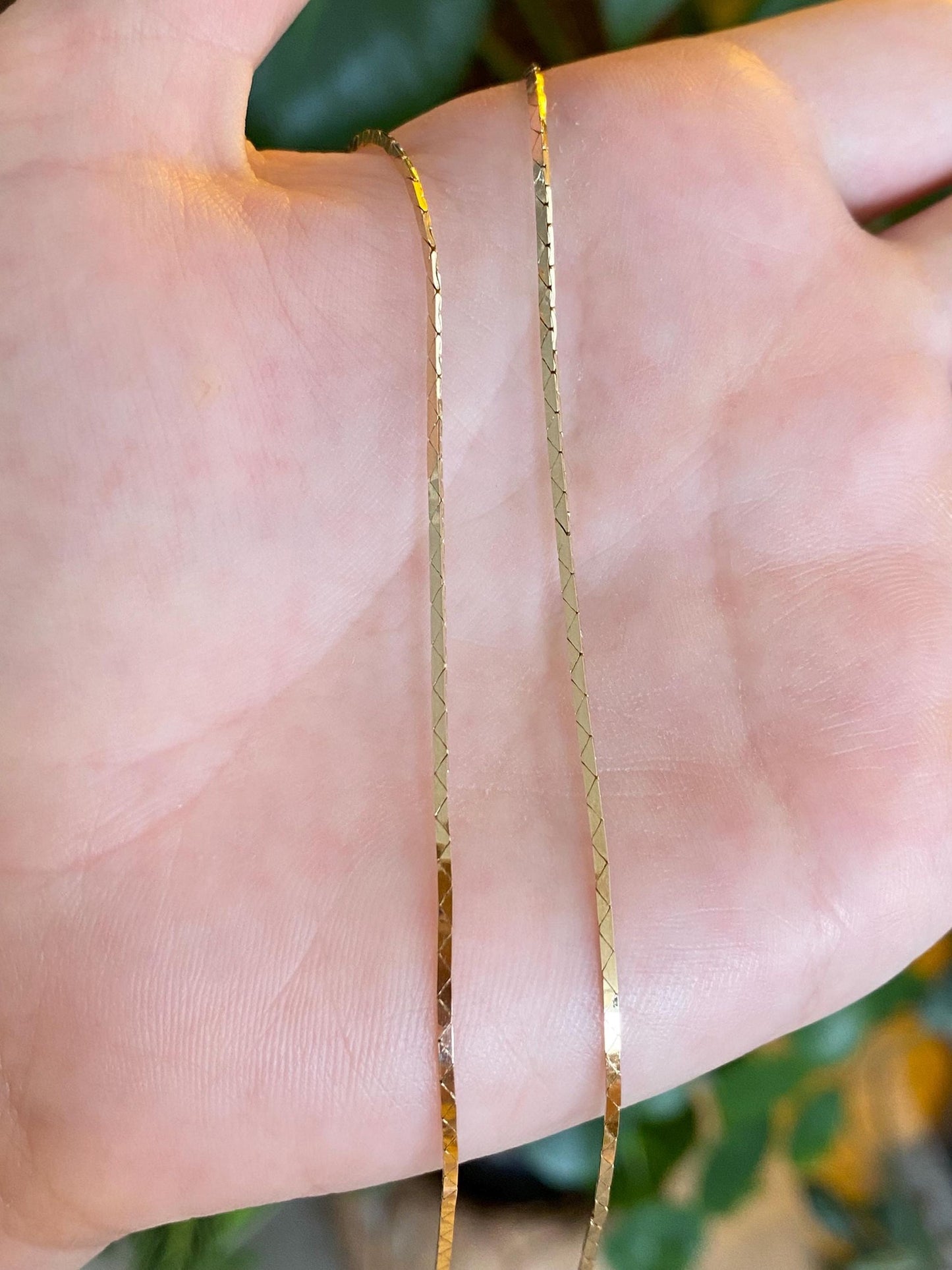Vintage Solid 14k Yellow Gold Triangle Link Chain Necklace - 18 inches