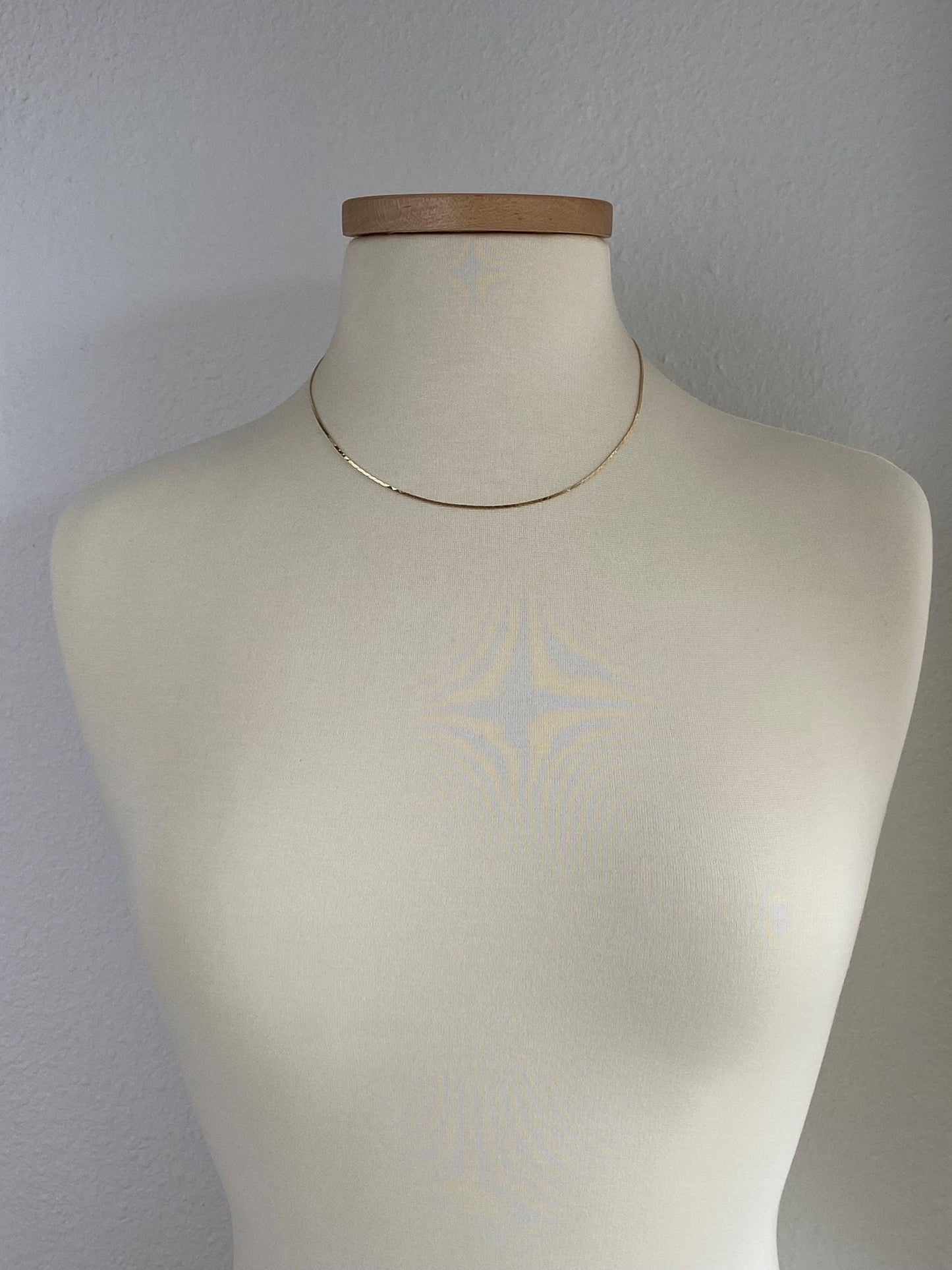 Vintage Solid 14k Yellow Gold Triangle Link Chain Necklace - 18 inches