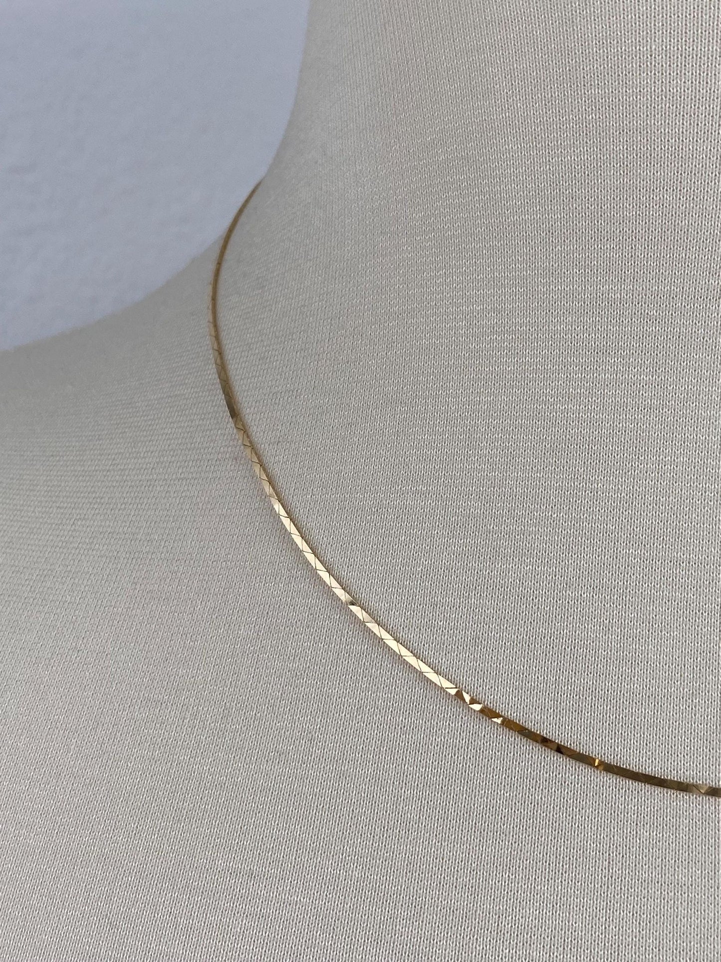 Vintage Solid 14k Yellow Gold Triangle Link Chain Necklace - 18 inches
