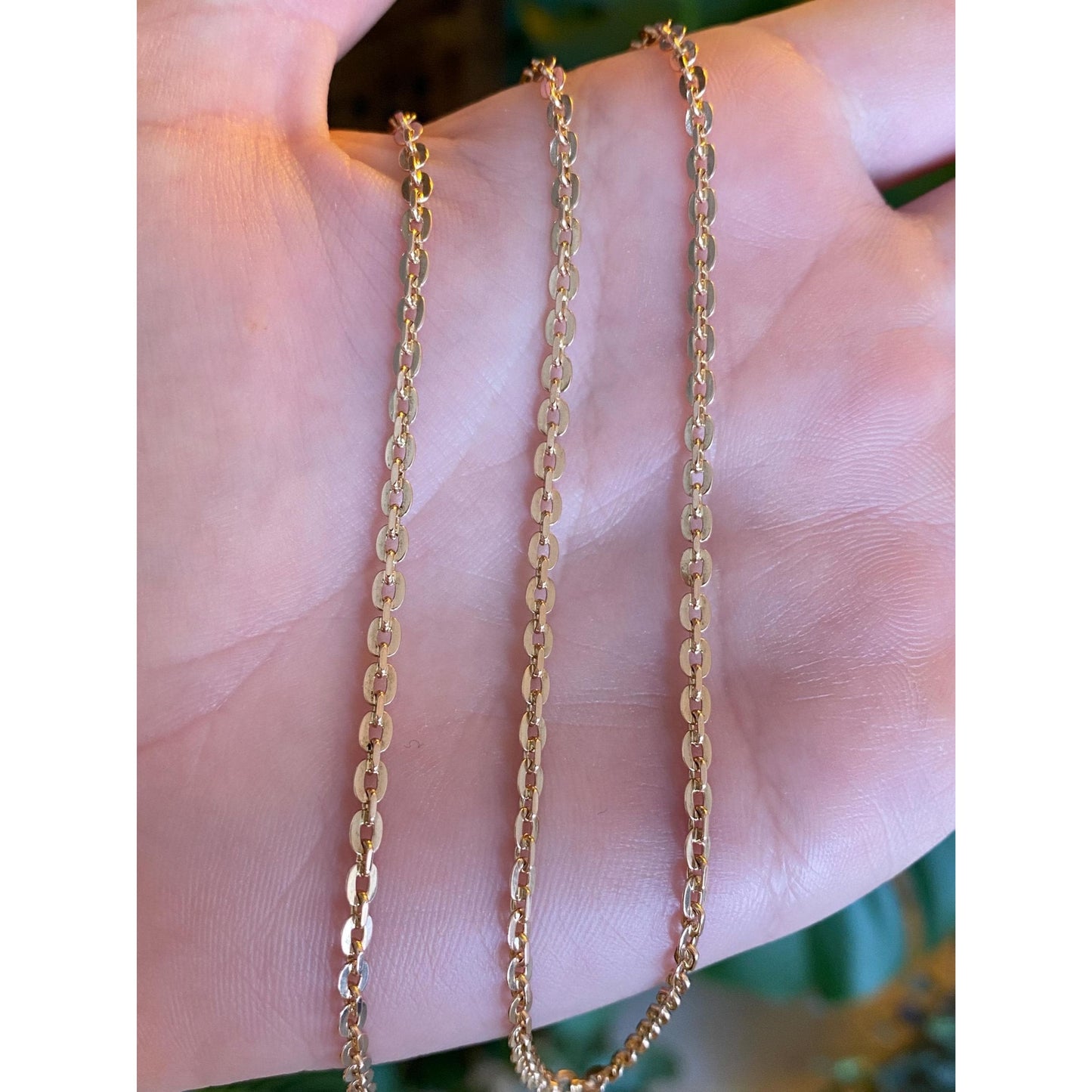 Vintage Solid 14k Rose Gold Flat Cable Chain Necklace - 19.75 inches