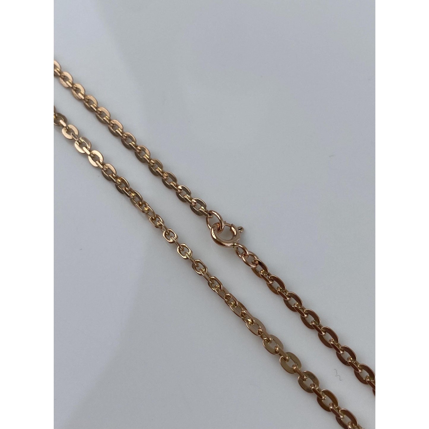 Vintage Solid 14k Rose Gold Flat Cable Chain Necklace - 19.75 inches