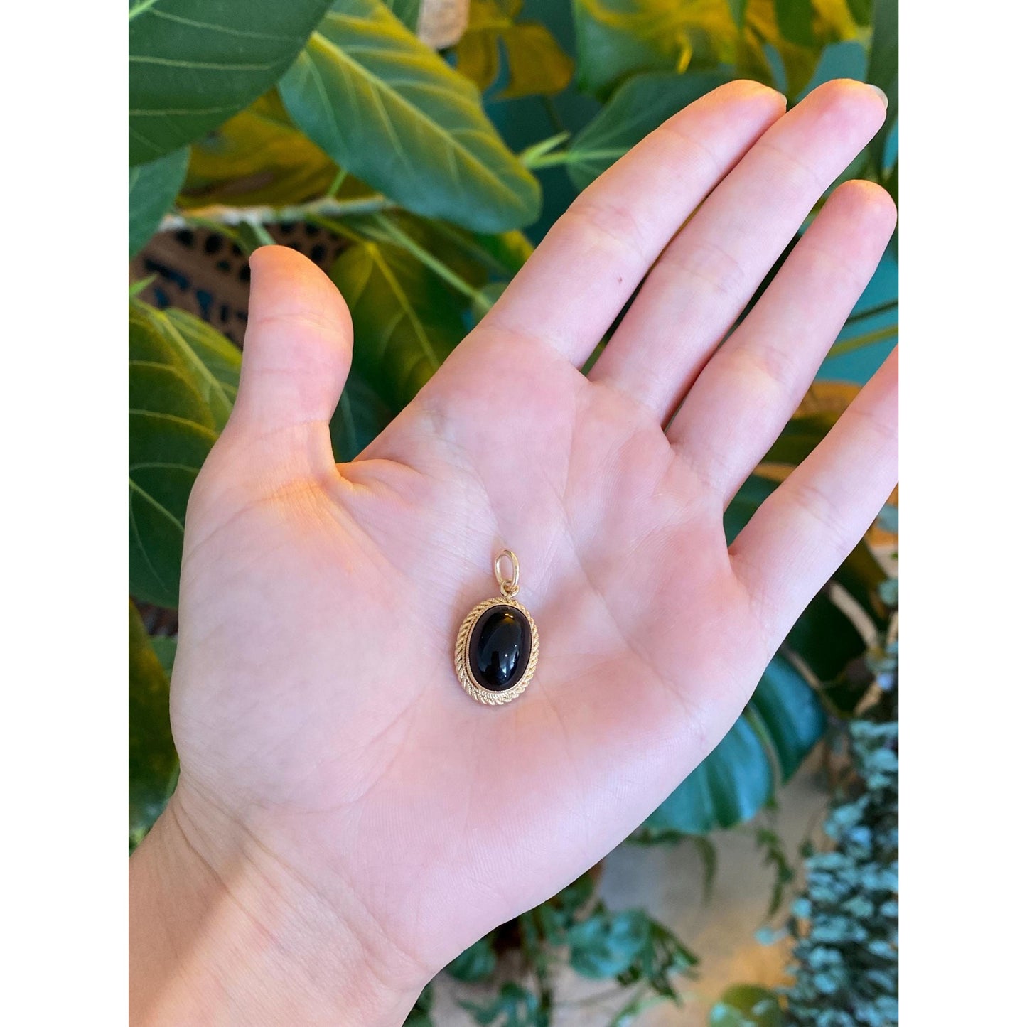 Solid 10k Yellow Gold Onyx Cufflink Conversion Charm