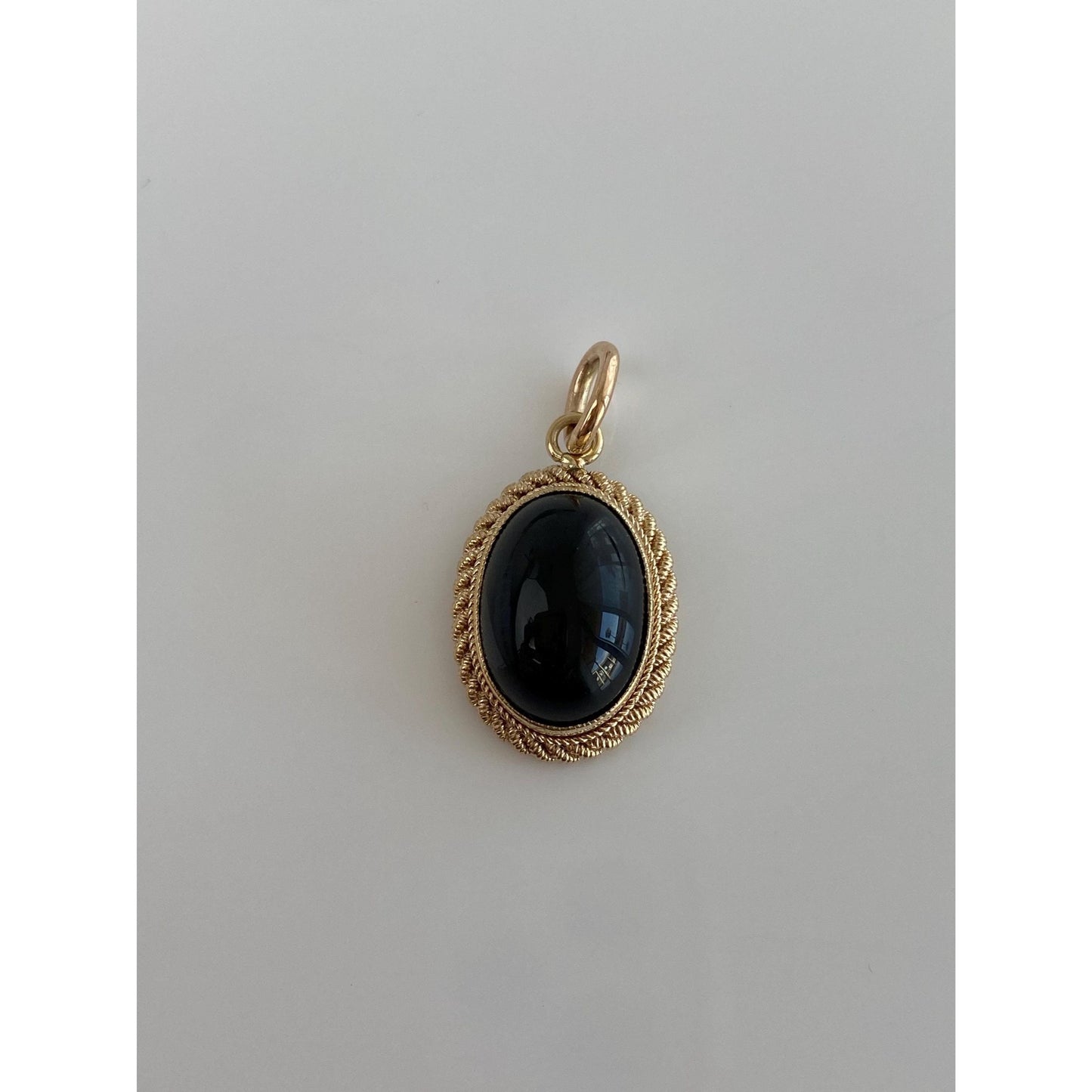 Solid 10k Yellow Gold Onyx Cufflink Conversion Charm