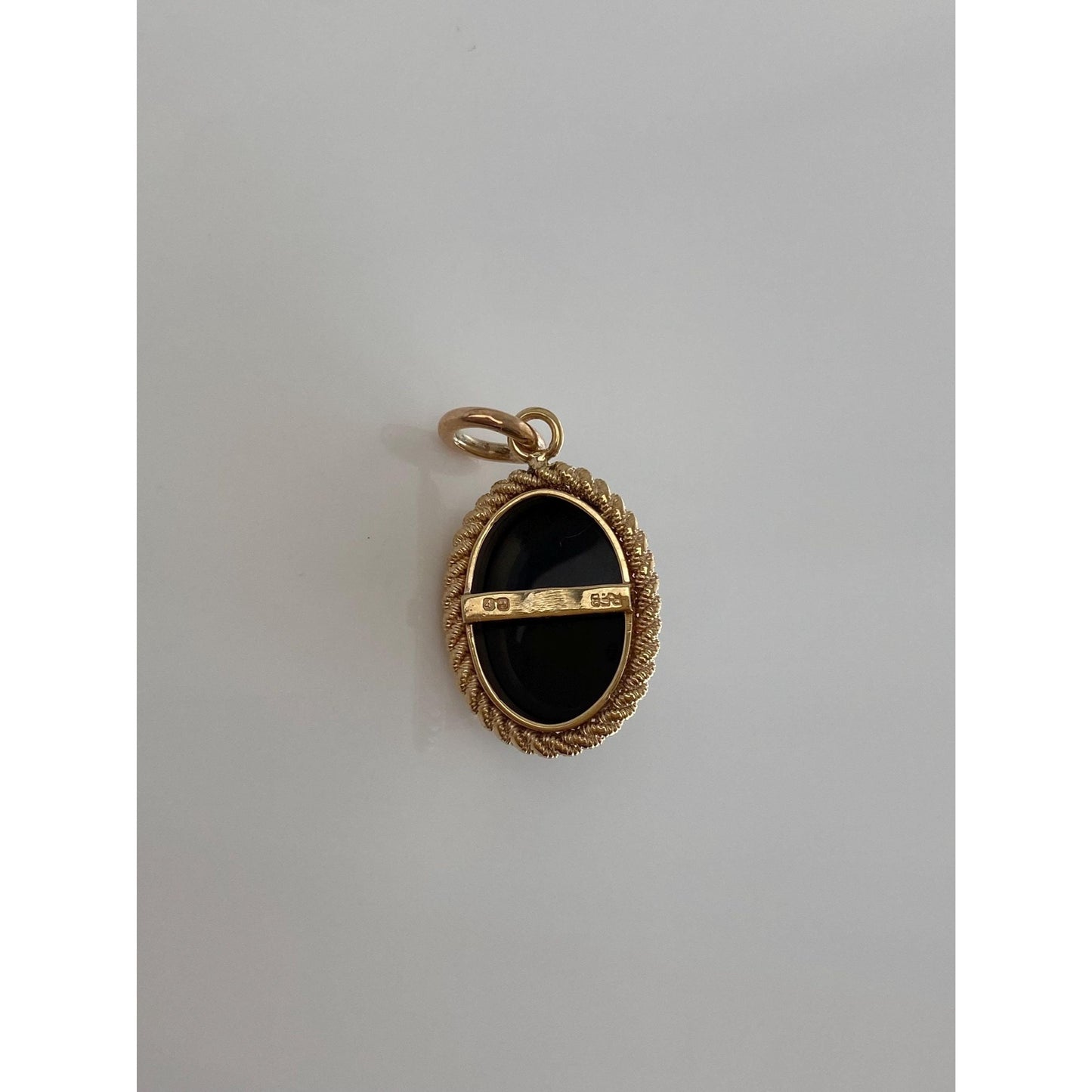 Solid 10k Yellow Gold Onyx Cufflink Conversion Charm