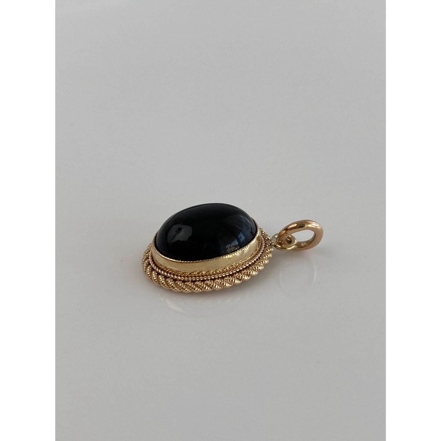 Solid 10k Yellow Gold Onyx Cufflink Conversion Charm