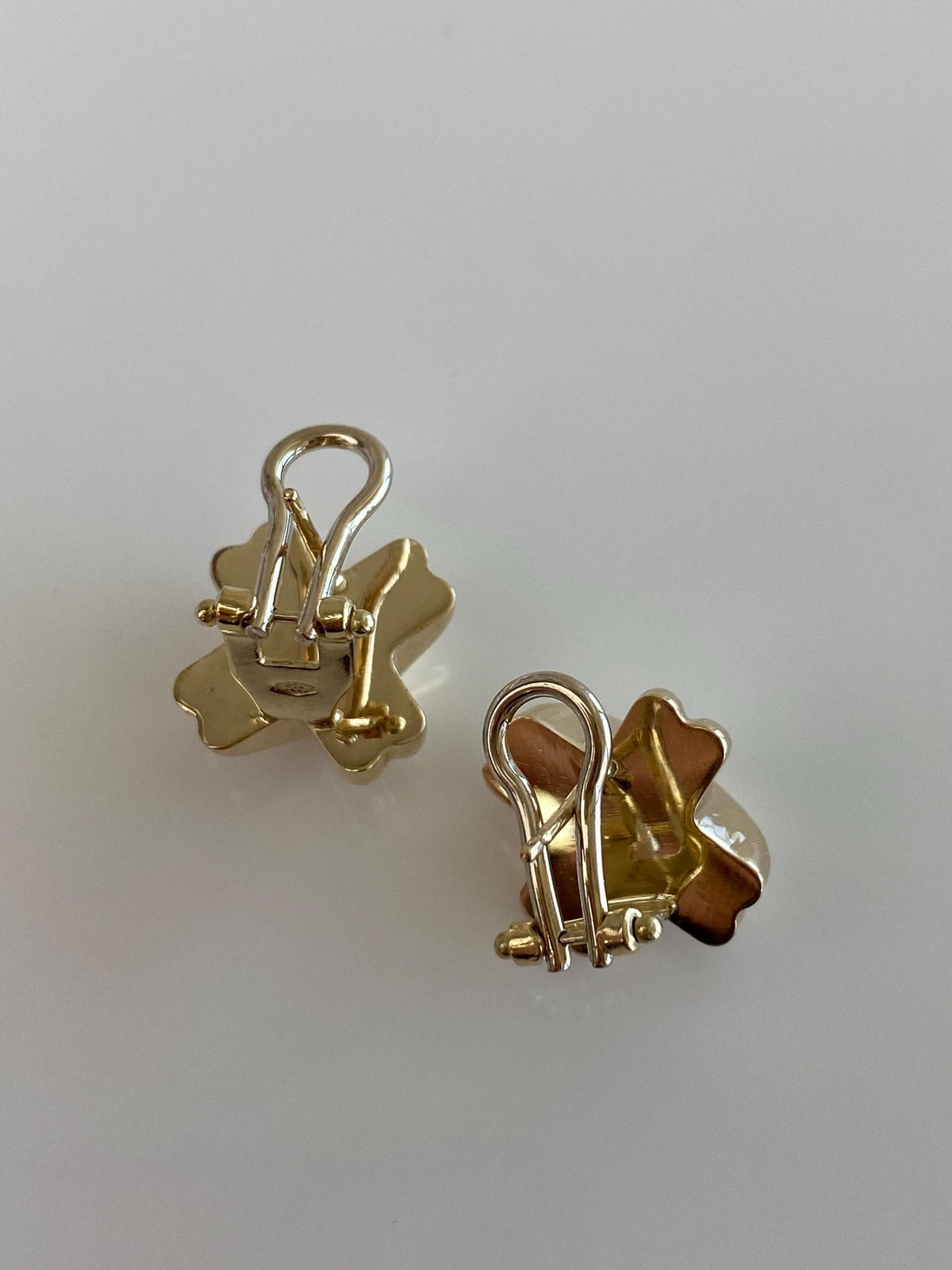 Vintage 14k Yellow Gold X Drop Earrings