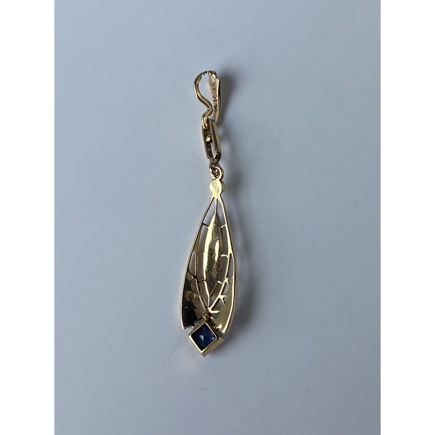 Vintage Solid 14k Yellow Gold Topaz Seed Pearl Charm