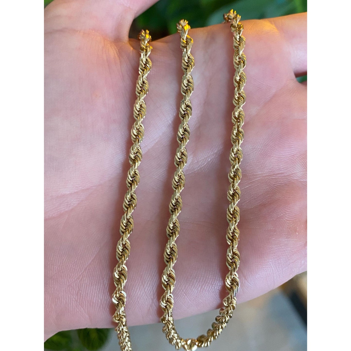Vintage Solid 14k Yellow Gold Rope Chain Necklace - 18.75 inches