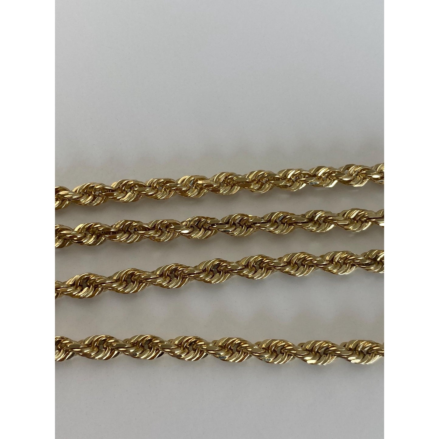 Vintage Solid 14k Yellow Gold Rope Chain Necklace - 18.75 inches