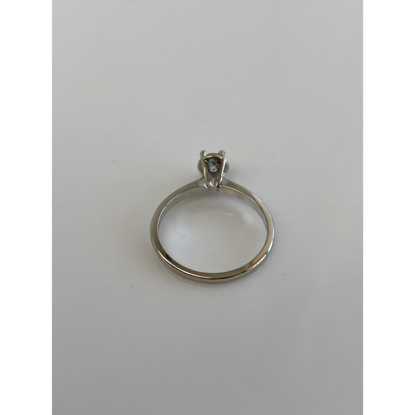 Vintage Solid 14k White Gold Diamond Ring - Size 5.75