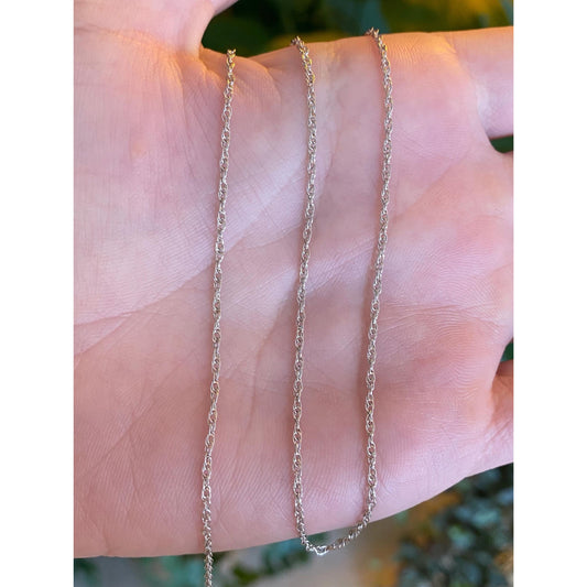 Vintage Solid 14k White Gold Chain Necklace - 18 inches