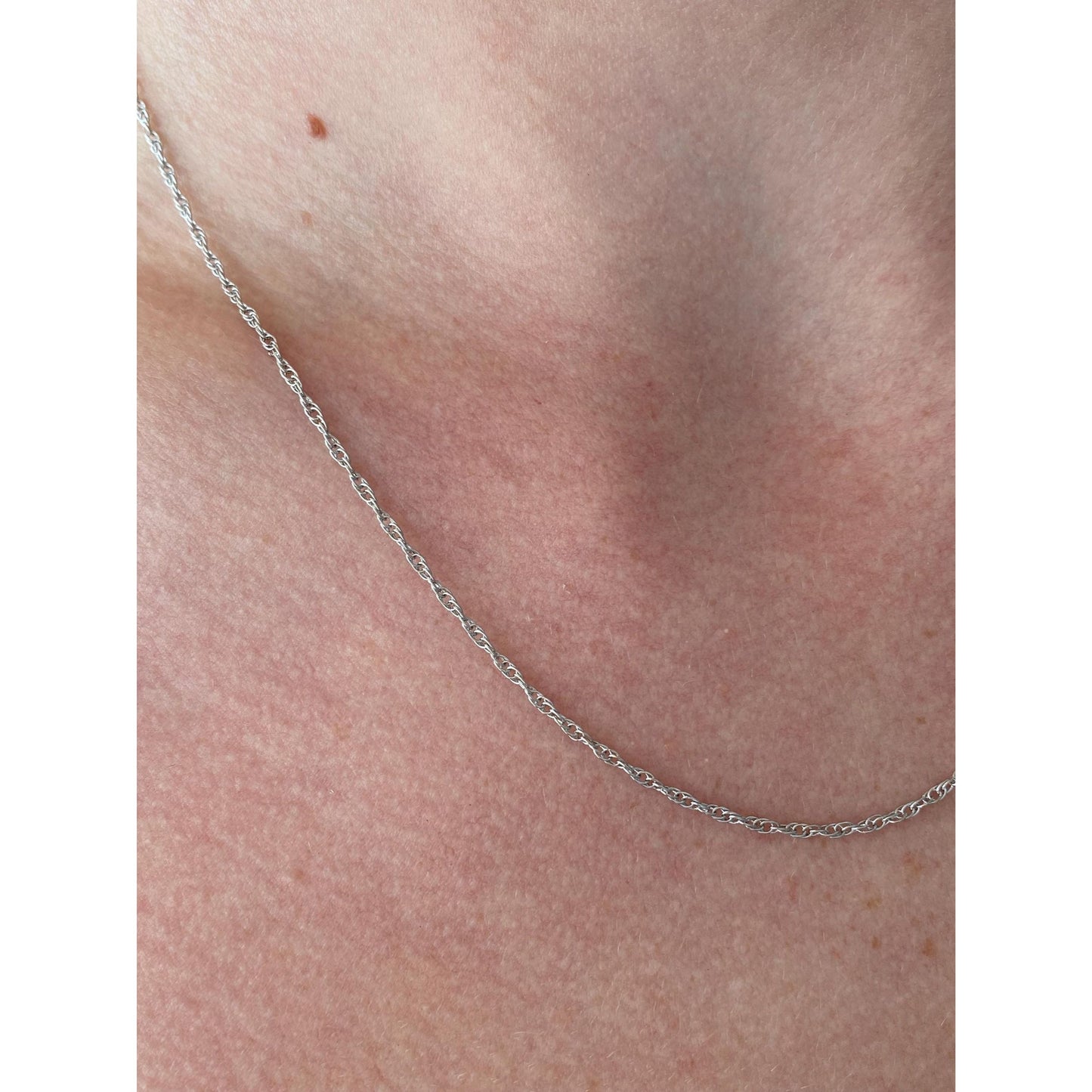 Vintage Solid 14k White Gold Chain Necklace - 18 inches