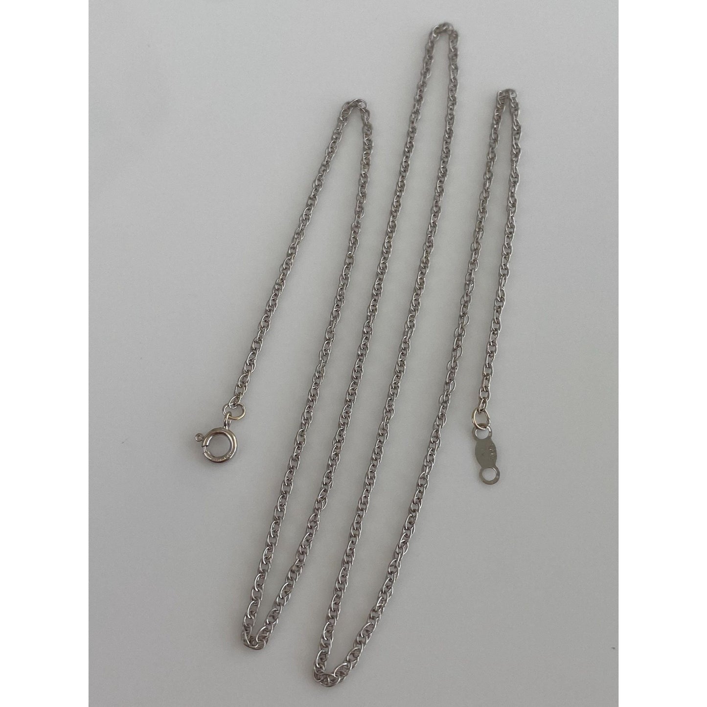 Vintage Solid 14k White Gold Chain Necklace - 18 inches