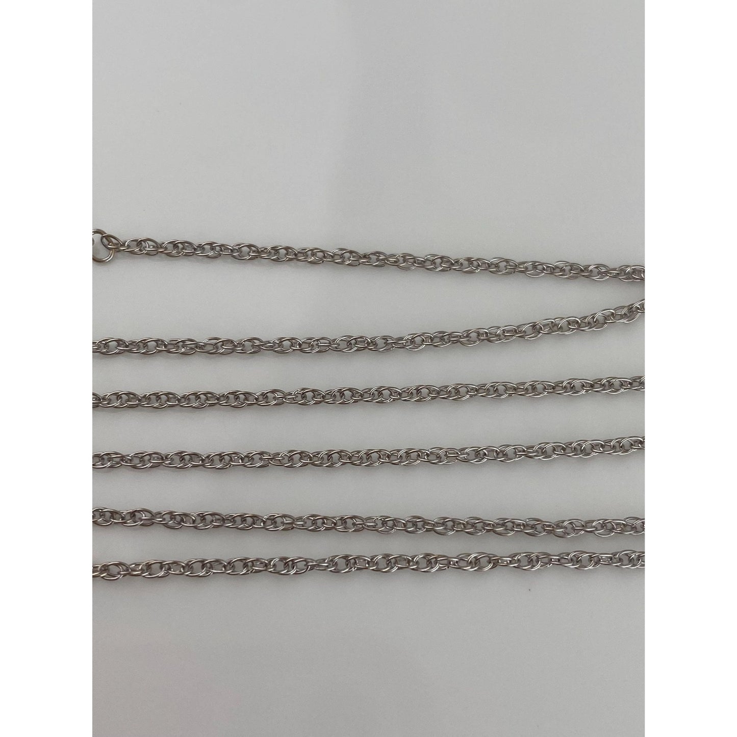Vintage Solid 14k White Gold Chain Necklace - 18 inches