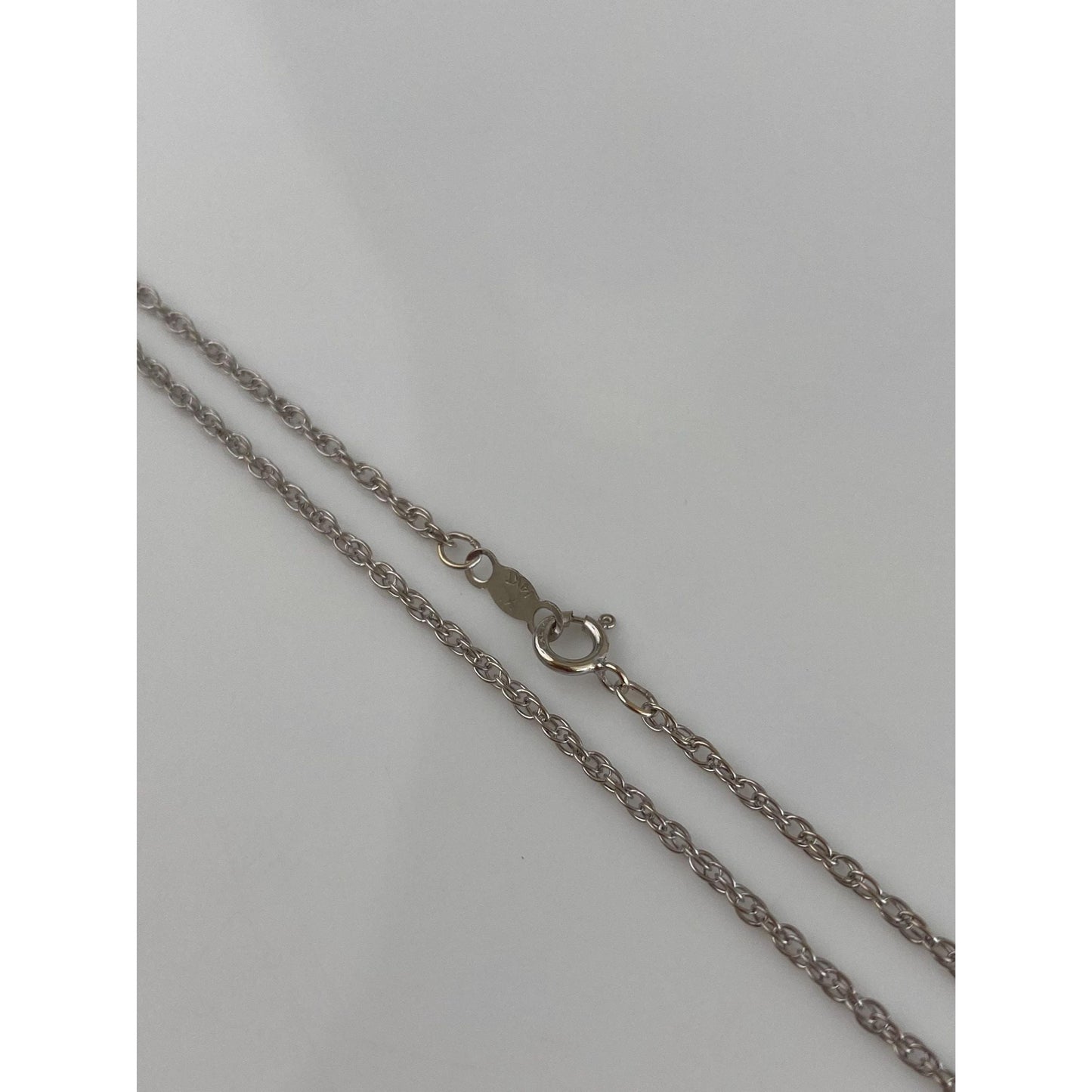 Vintage Solid 14k White Gold Chain Necklace - 18 inches