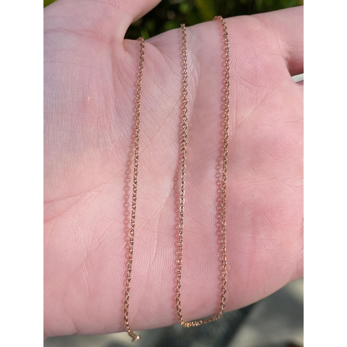 Vintage Solid 10k Rose Gold Cable Chain Necklace - 18 inches