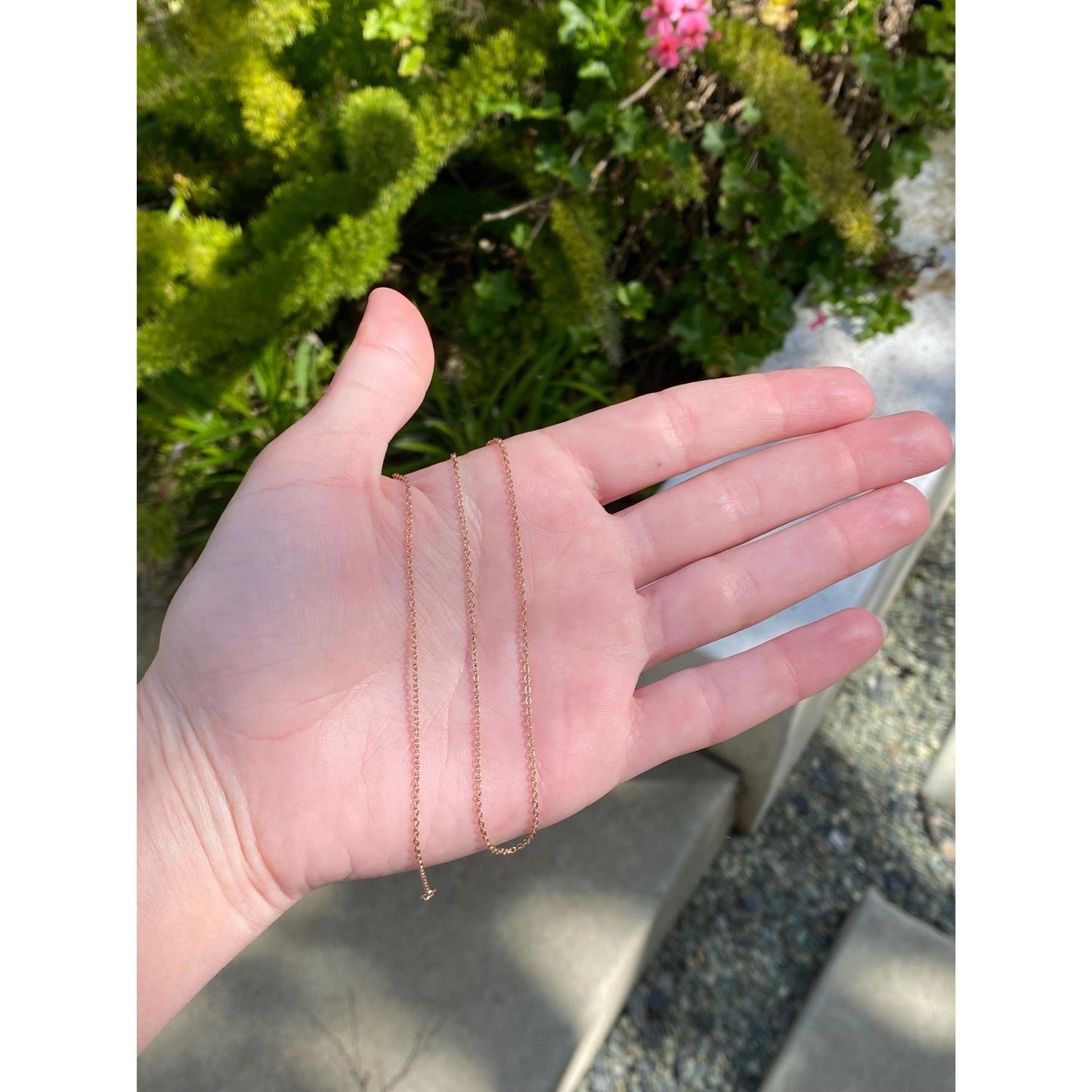 Vintage Solid 10k Rose Gold Cable Chain Necklace - 18 inches