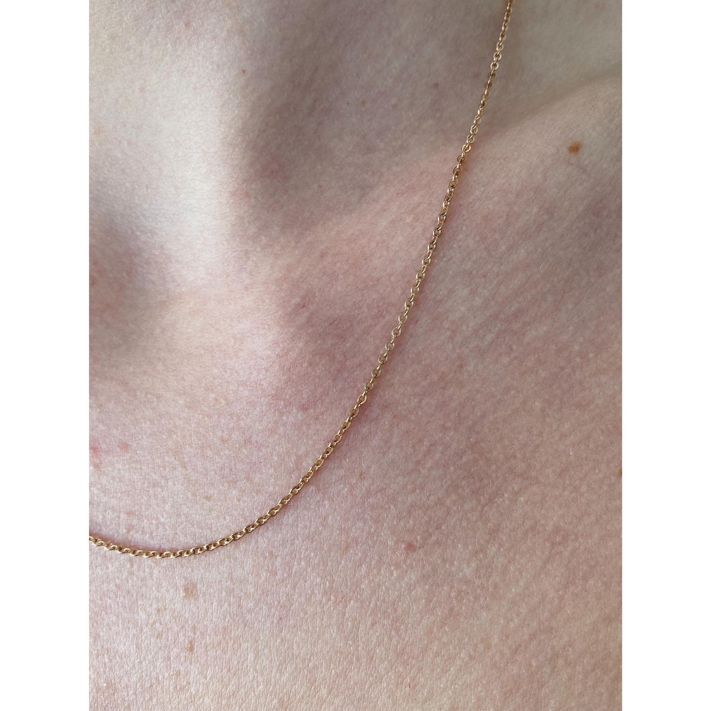 Vintage Solid 10k Rose Gold Cable Chain Necklace - 18 inches