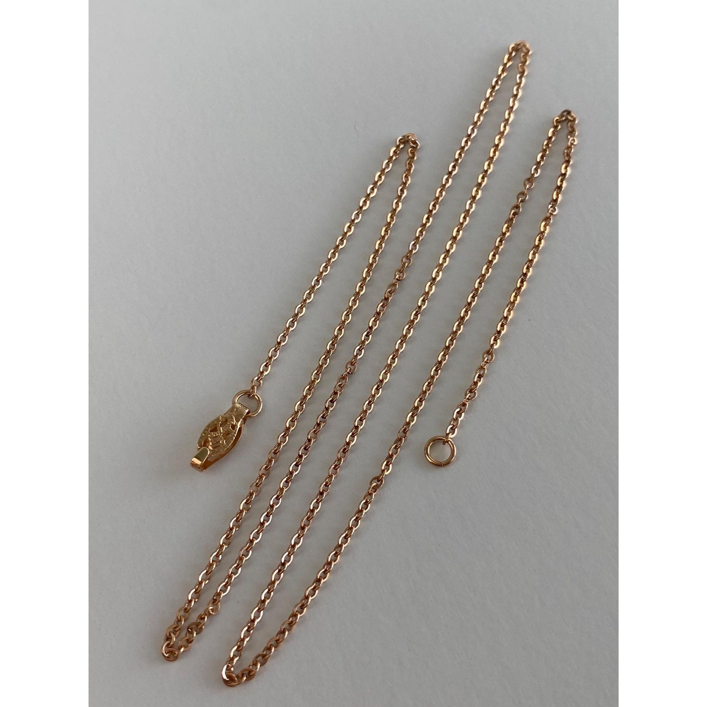 Vintage Solid 10k Rose Gold Cable Chain Necklace - 18 inches
