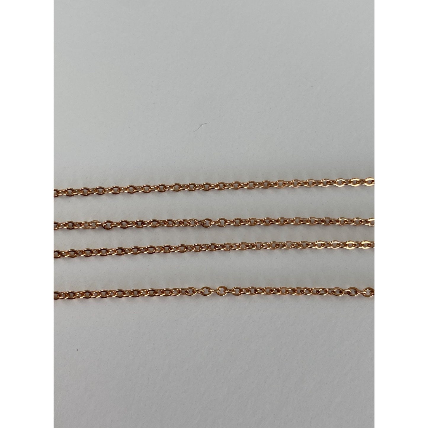 Vintage Solid 10k Rose Gold Cable Chain Necklace - 18 inches