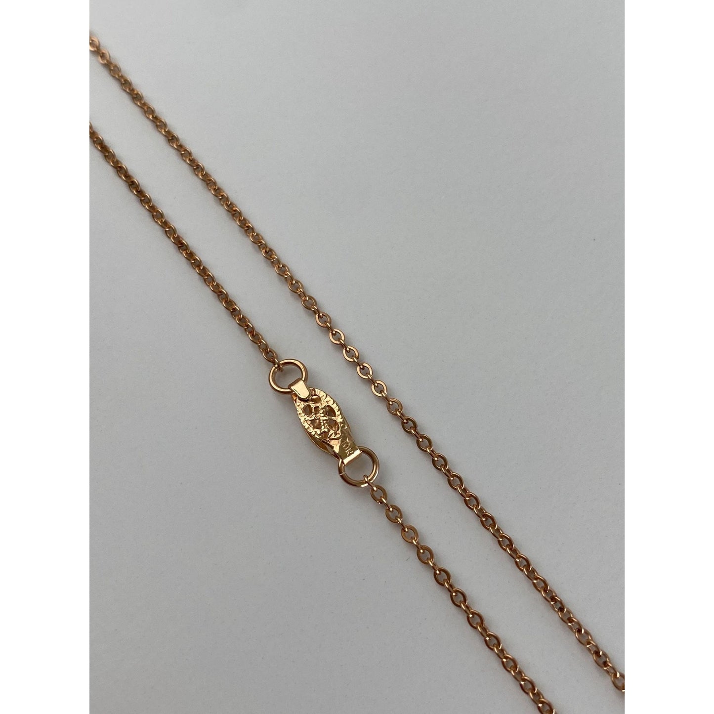 Vintage Solid 10k Rose Gold Cable Chain Necklace - 18 inches