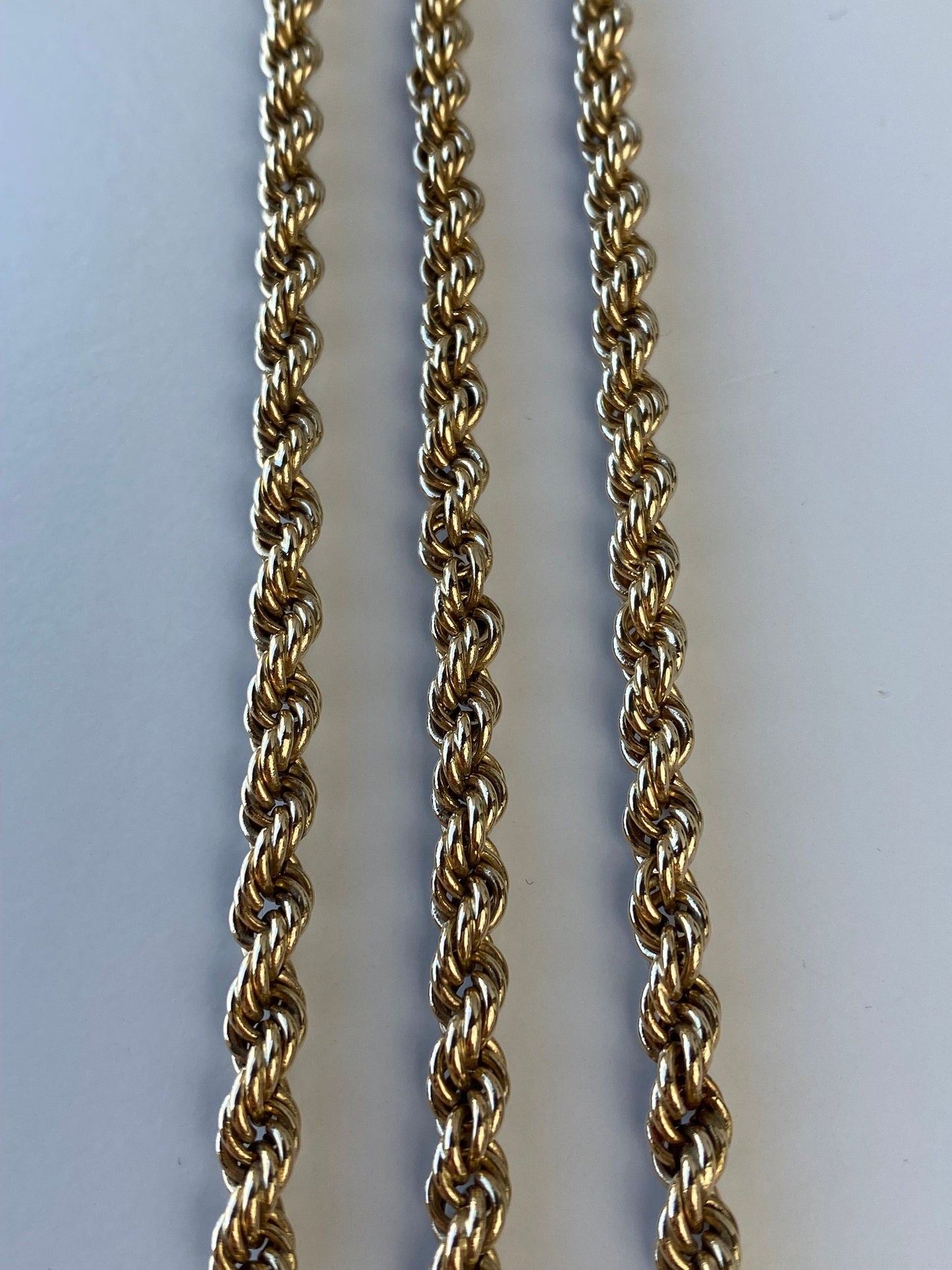 Vintage Solid 14k Yellow Gold Chunky Rope Chain Necklace - 30.25 inches