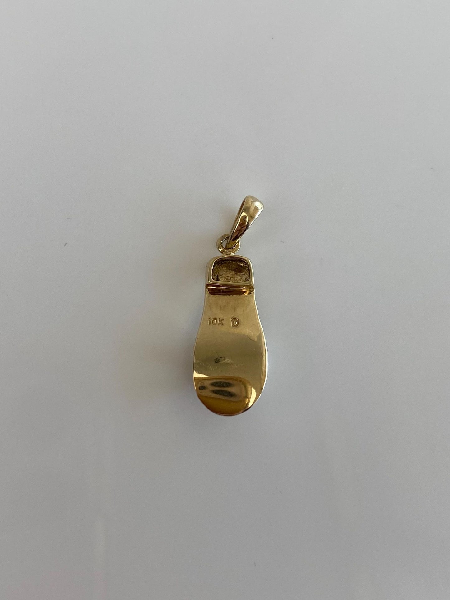 Vintage Solid 10k Yellow Gold Diamond Sandal Charm